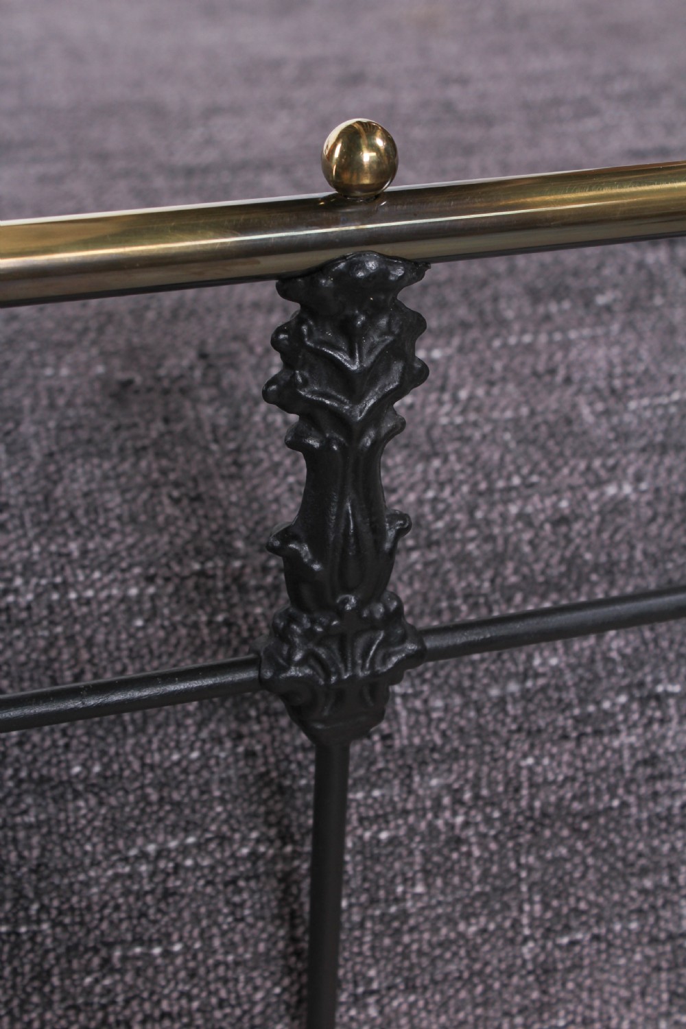 Classic Victorian 5Ft king size aged brass and black bed View IV