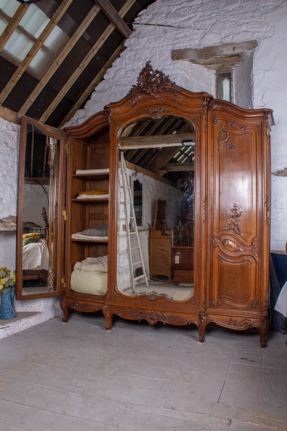 Incredible  rare Louis XV style bedroom suite with super king size bed View XVII