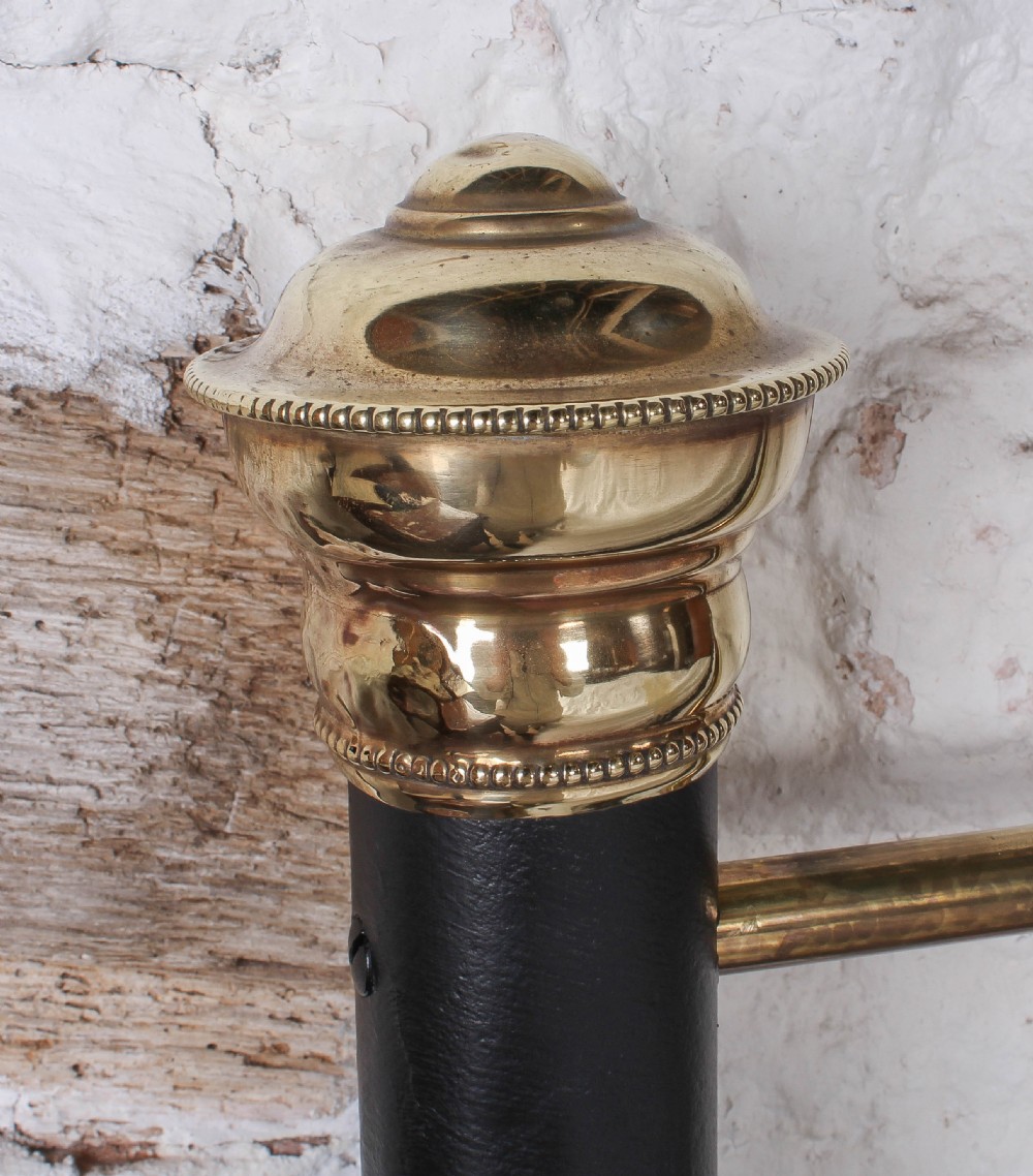 Handsome 6Ft super king size Edwardian black and brass bed View III