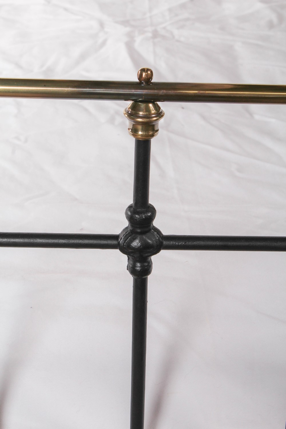 Handsome 6Ft super king size Edwardian black and brass bed View VII