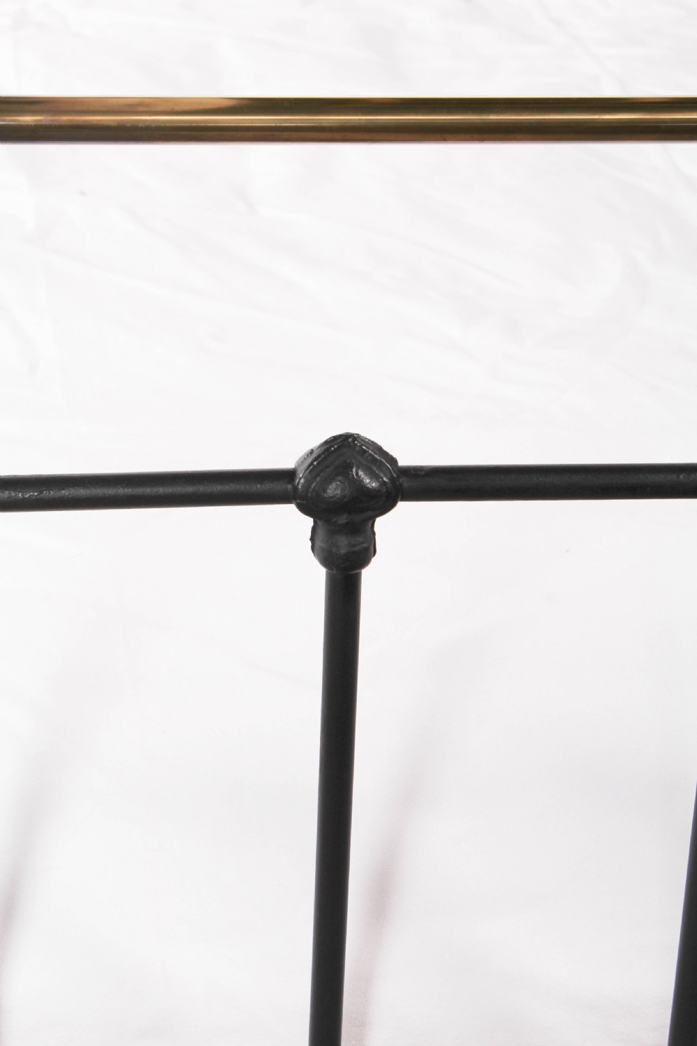 Handsome 6Ft super king size Edwardian black and brass bed View VIII