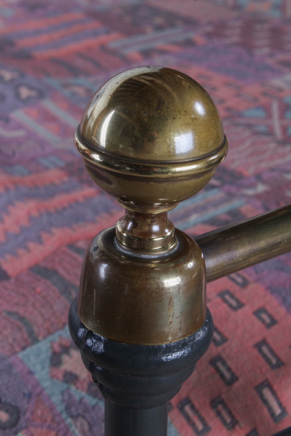 Classic Victorian 5Ft King size brass and iron flour de lys bed  View VII