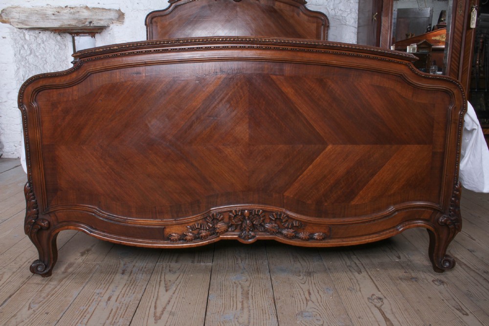 Spectacular walnut Louis XV style king size bed  View III