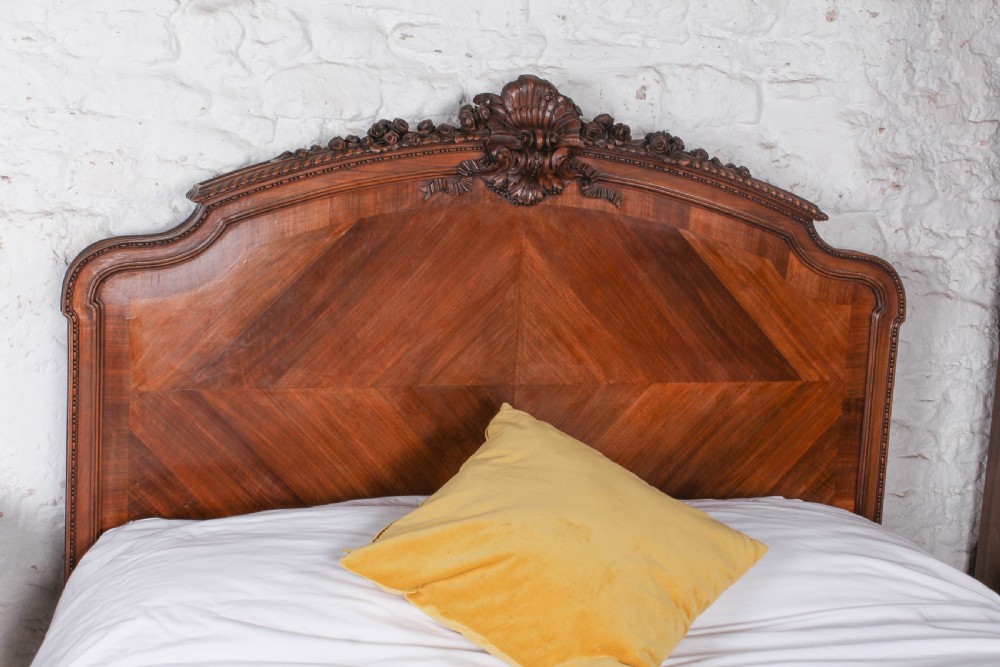 Spectacular walnut Louis XV style king size bed  View IX