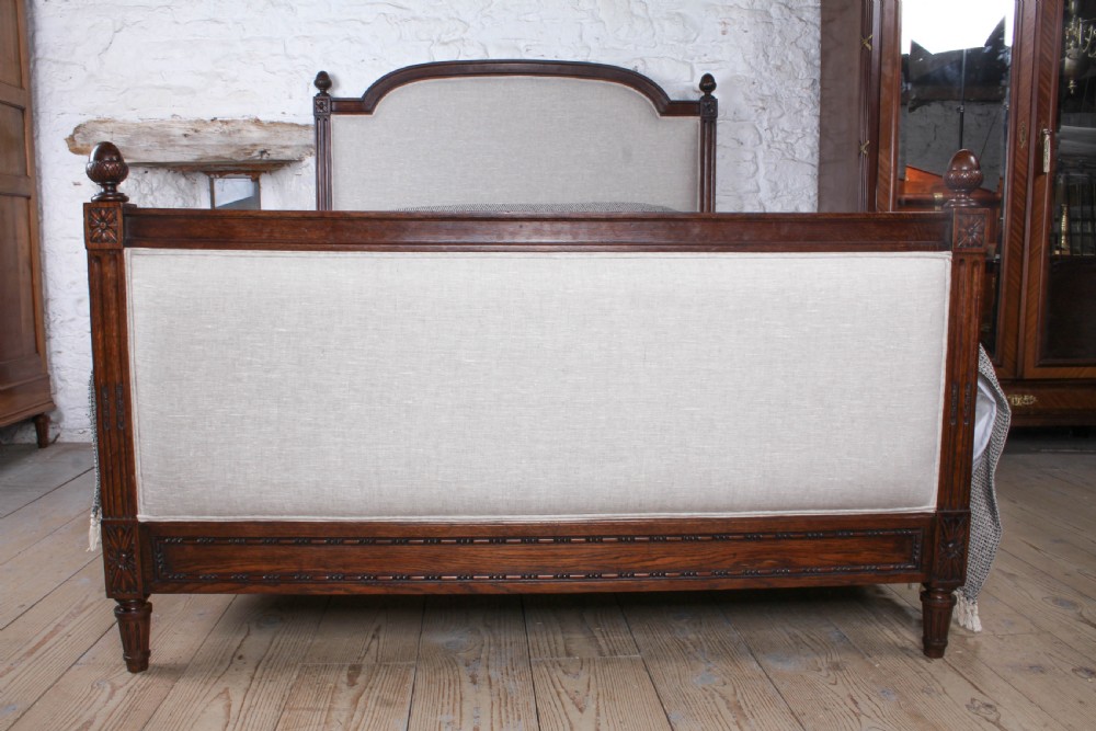 Very handsome king size Empire style newly upholstered bed View VI