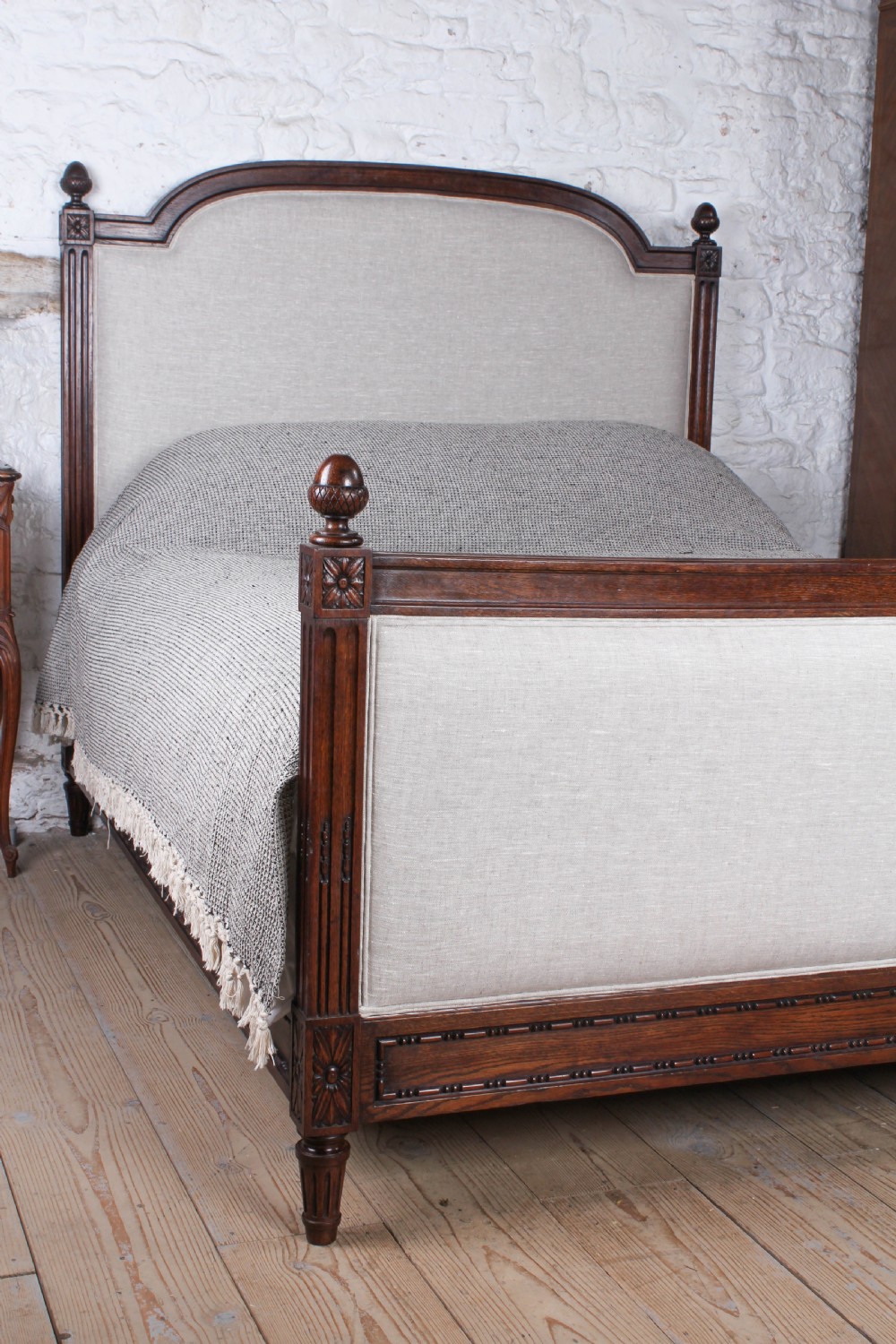 Very handsome king size Empire style newly upholstered bed View VIII
