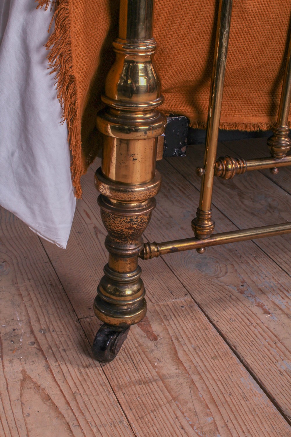 Spectacular Victorian all brass half tester king size bed View IV