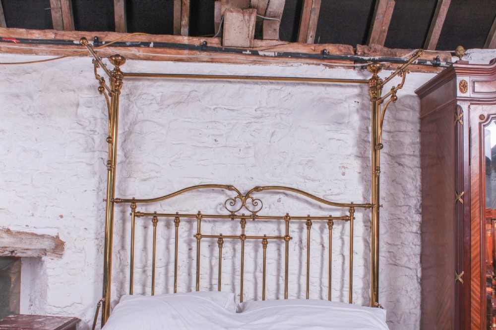 Spectacular Victorian all brass half tester king size bed View VII