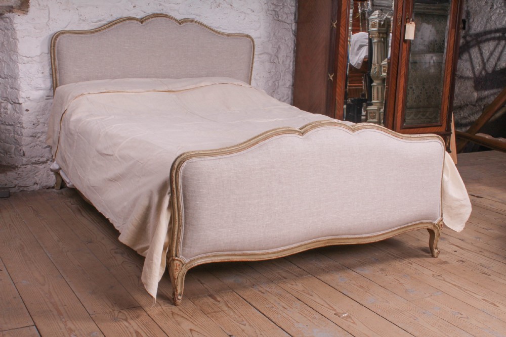 Refined and Elegant Newly Upholstered Louis XV Style King Size Bed