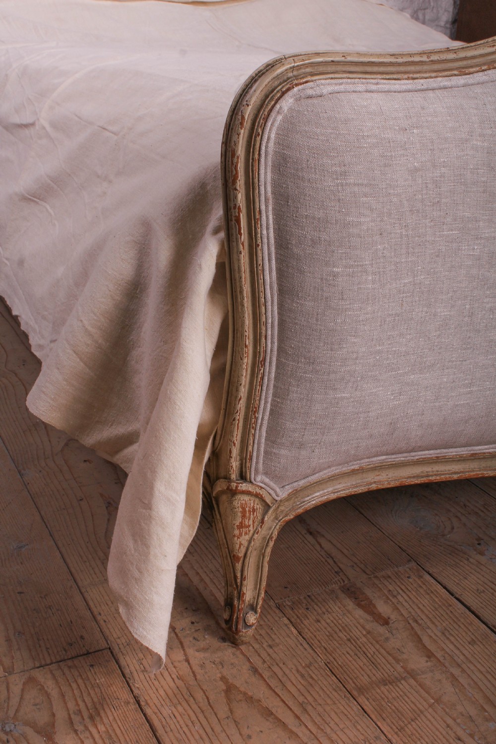 Refined and Elegant Newly Upholstered Louis XV Style King Size Bed View II