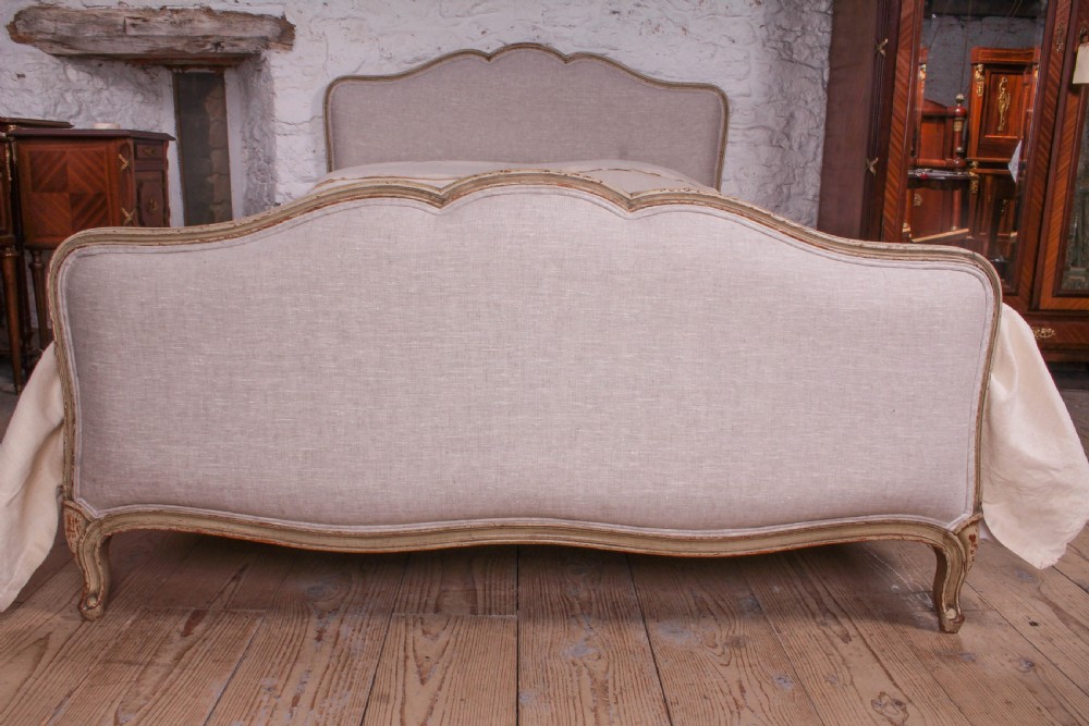 Refined and Elegant Newly Upholstered Louis XV Style King Size Bed View V