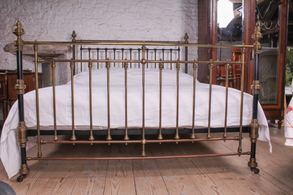 Impressive Victorian 6Ft Brass and Iron Classic Straight Rail Bed View VII