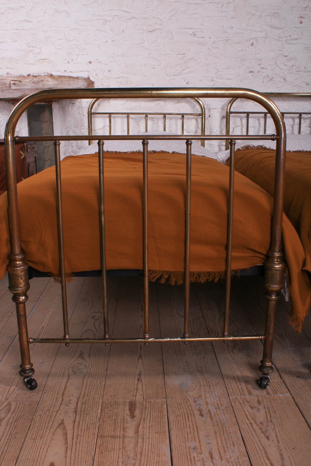 Lovely pair of simple all brass single beds (can be joined)  View II