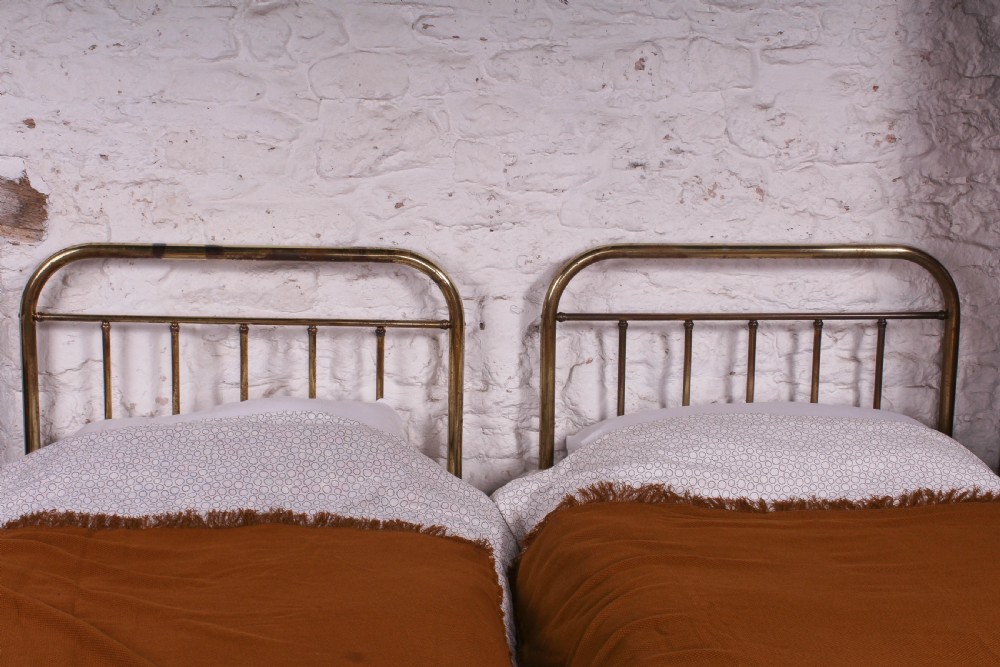 Lovely pair of simple all brass single beds (can be joined)  View IV