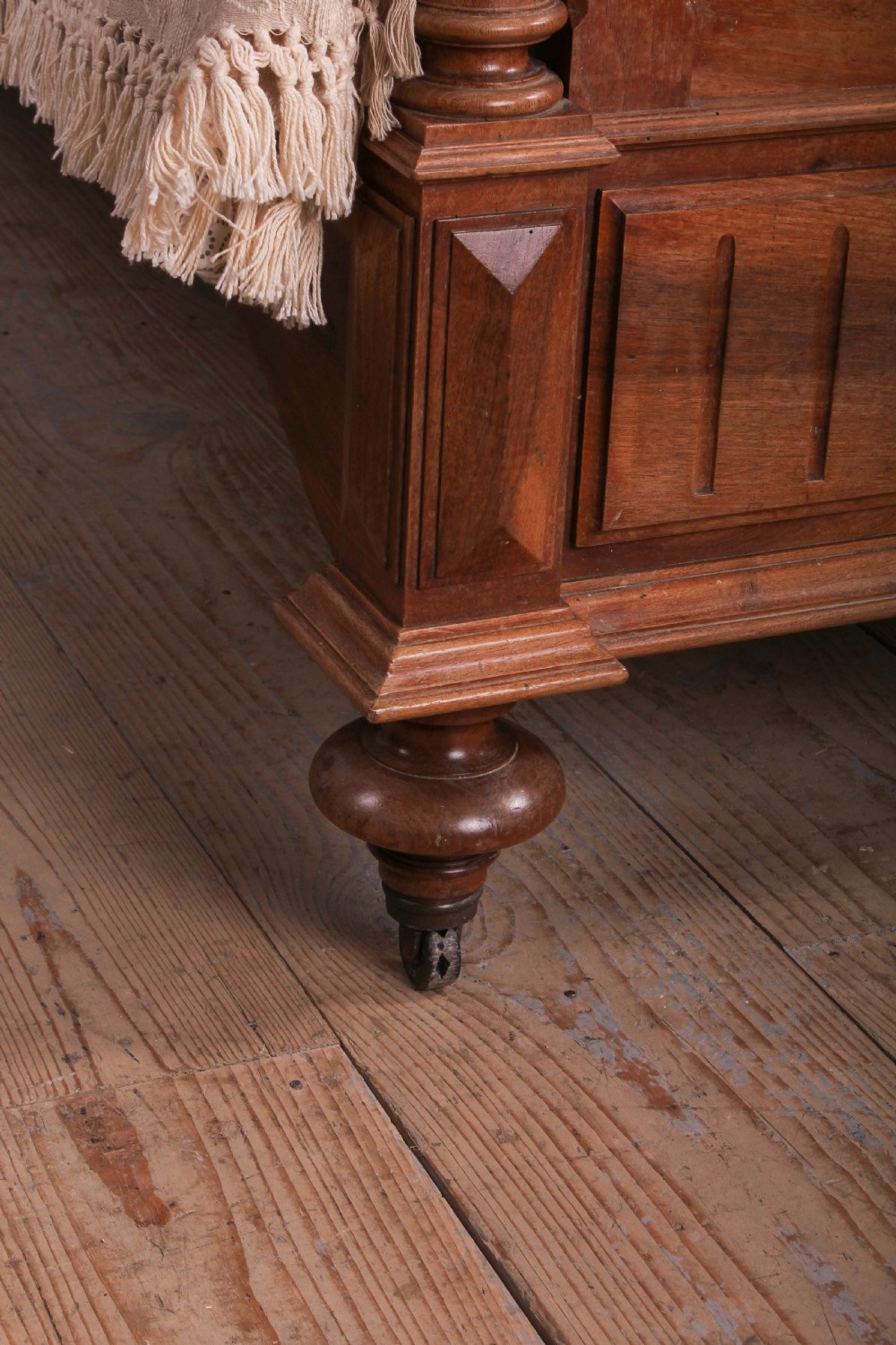 Lovely quality solid walnut French single bed  View V