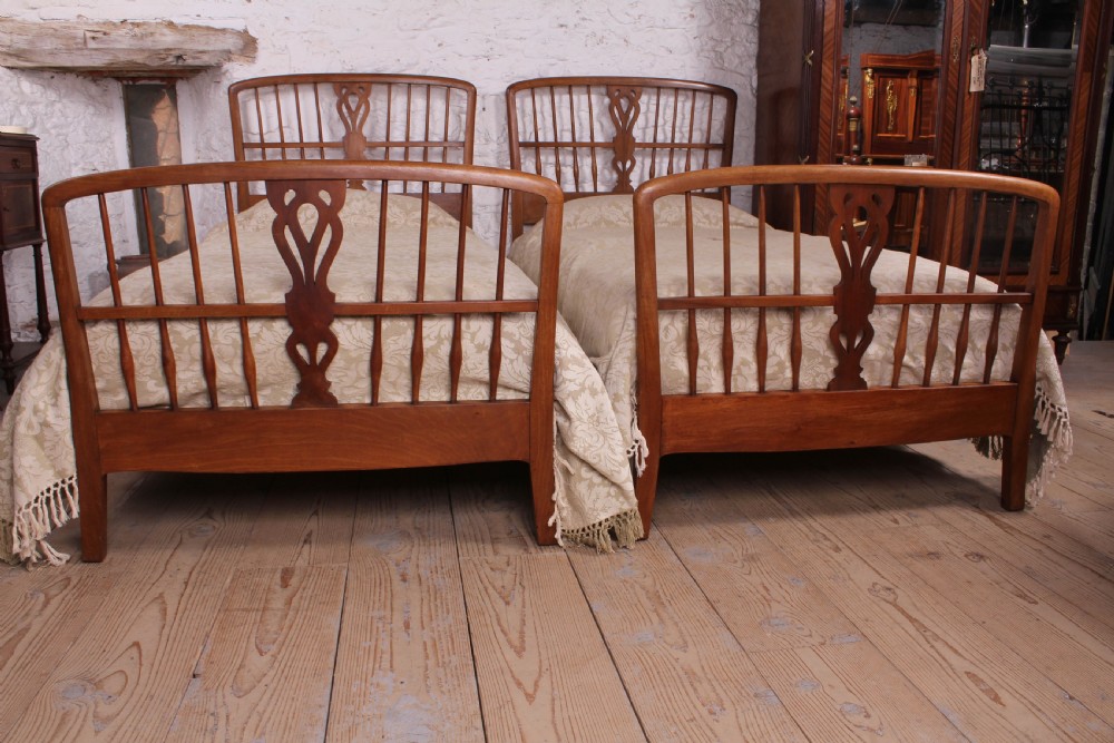 Nice pair of Heals oak single beds View VII
