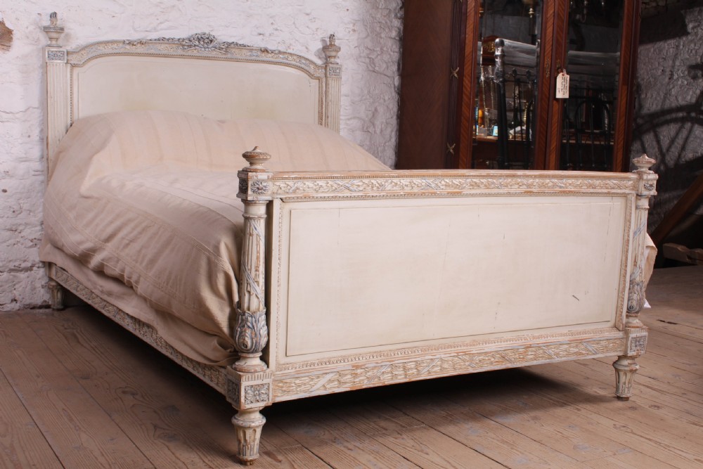 Absolutely lovely carved and painted French king size bed