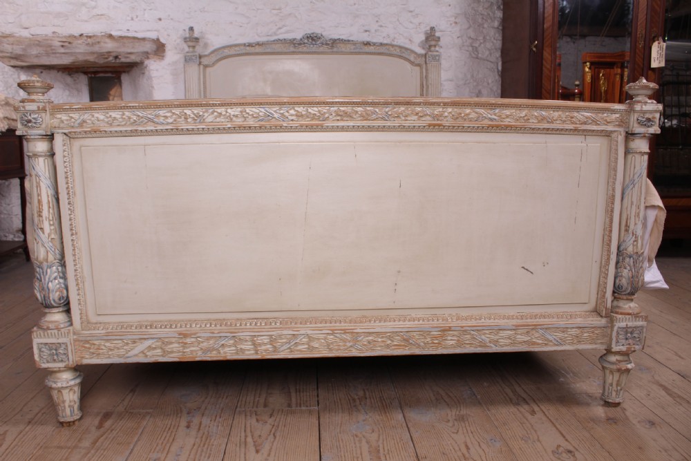 Absolutely lovely carved and painted French king size bed View V