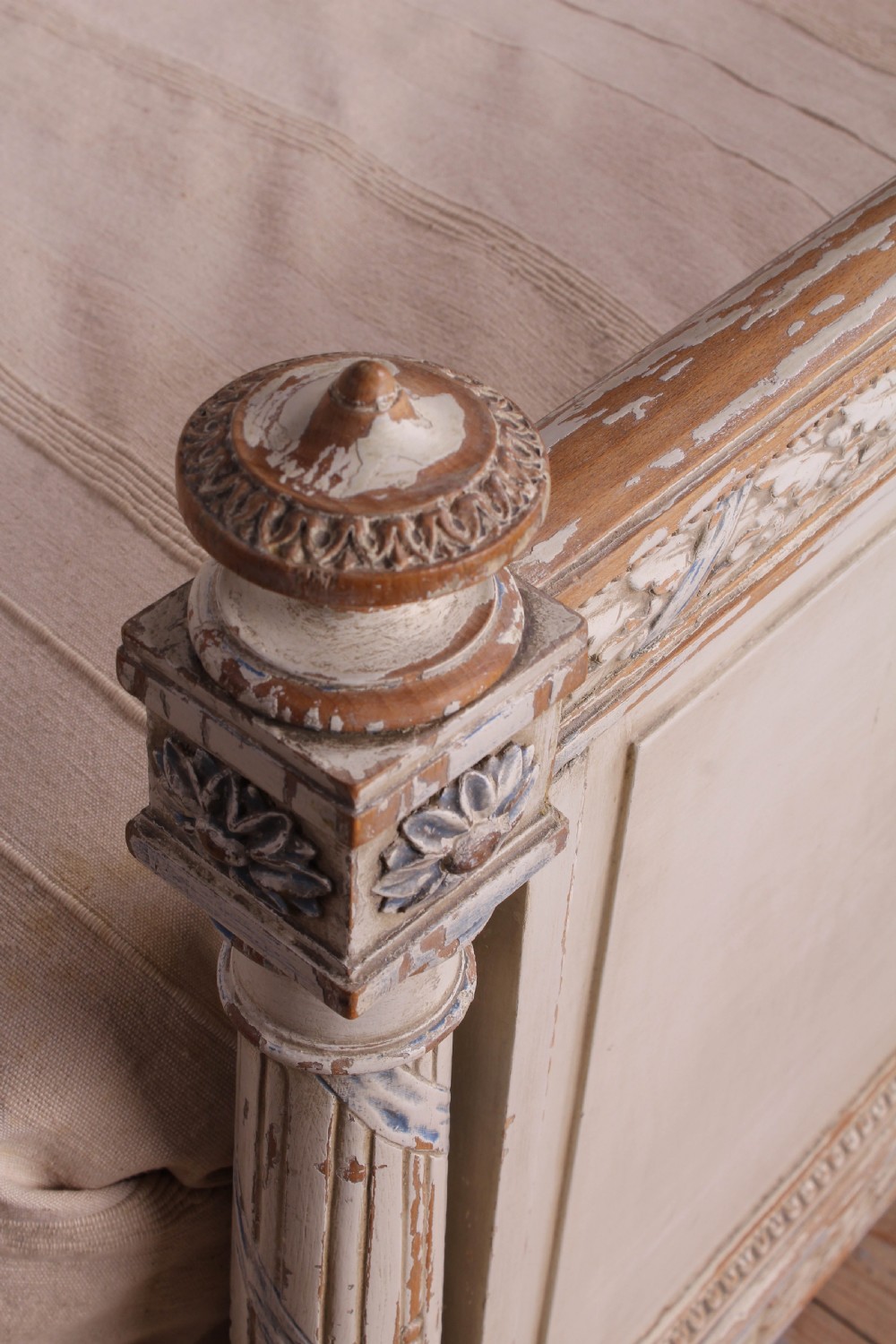 Absolutely lovely carved and painted French king size bed View VI