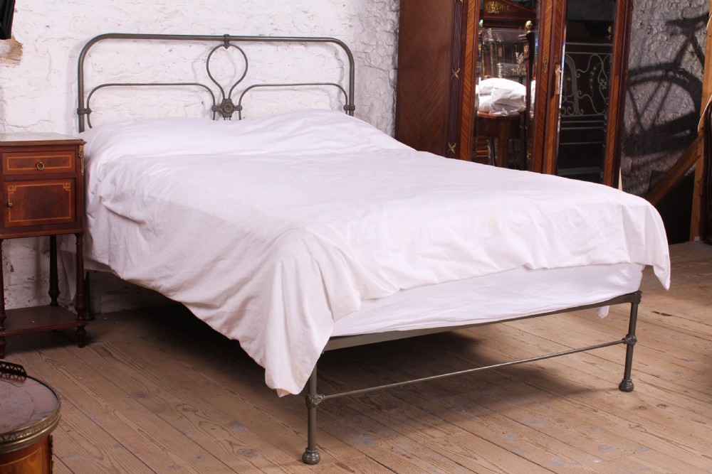 Attractive All Iron Irish Kingsize No End Bed. 