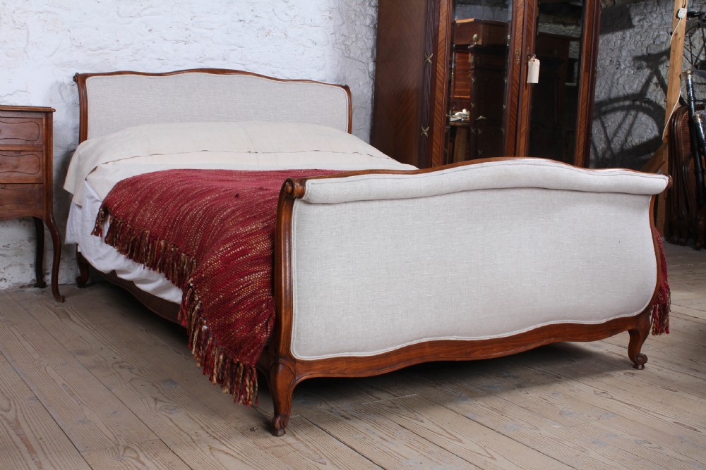 Newly upholstered French Lit Bateau style king size bed  View VII
