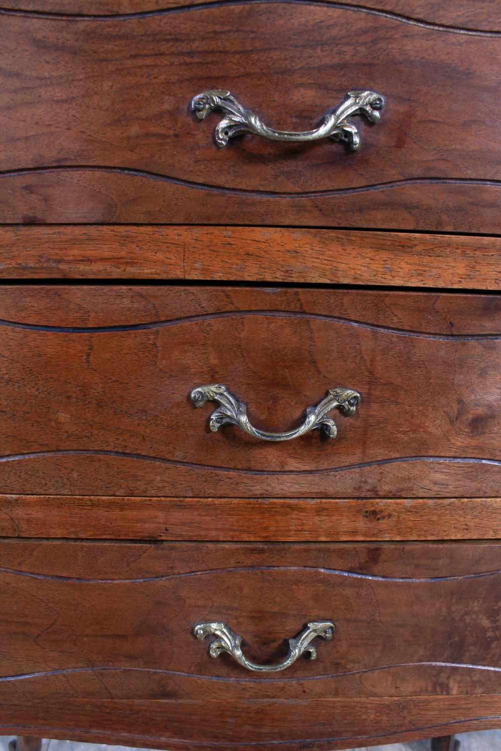 Rare  Olive wood small chest of drawers by Maples and Co View II