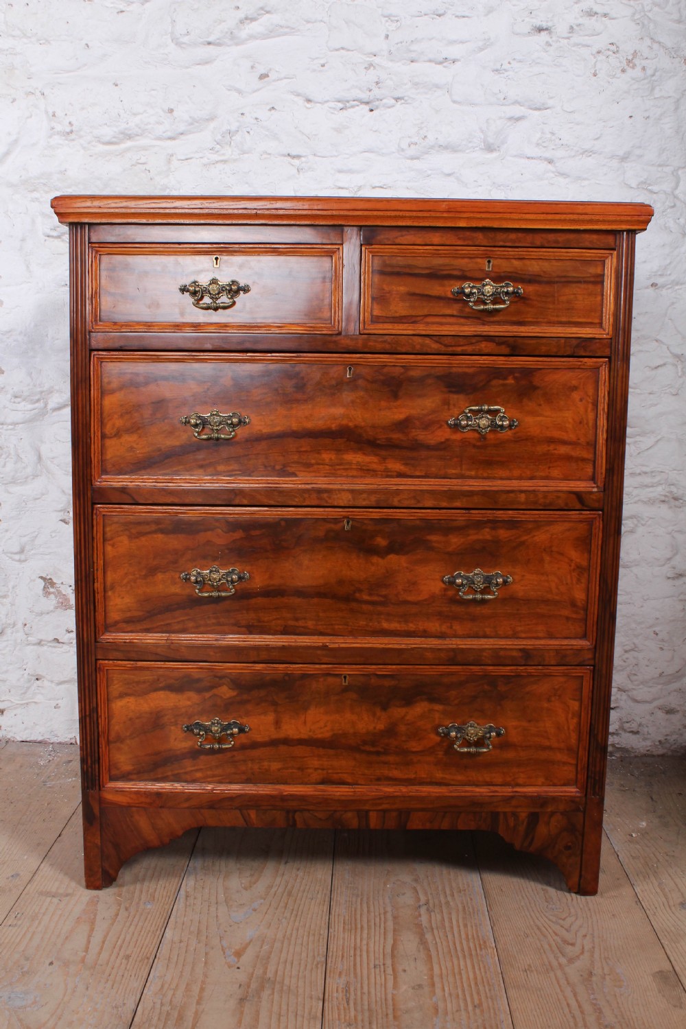 Rare  Olive wood small chest of drawers by Maples and Co View IV