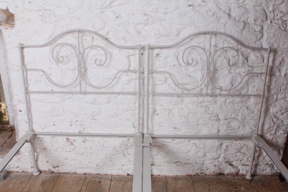 Pretty pair of simple forged iron single beds (can be joined) View II