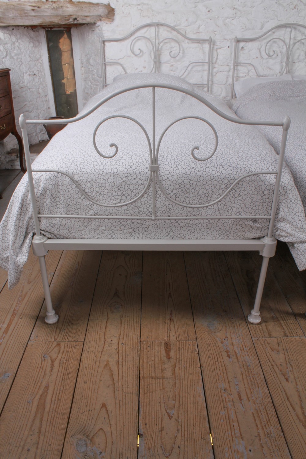 Pretty pair of simple forged iron single beds (can be joined) View IV
