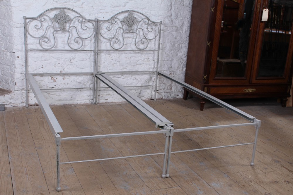Pretty pair of forged iron small single beds (can be joined) View IV