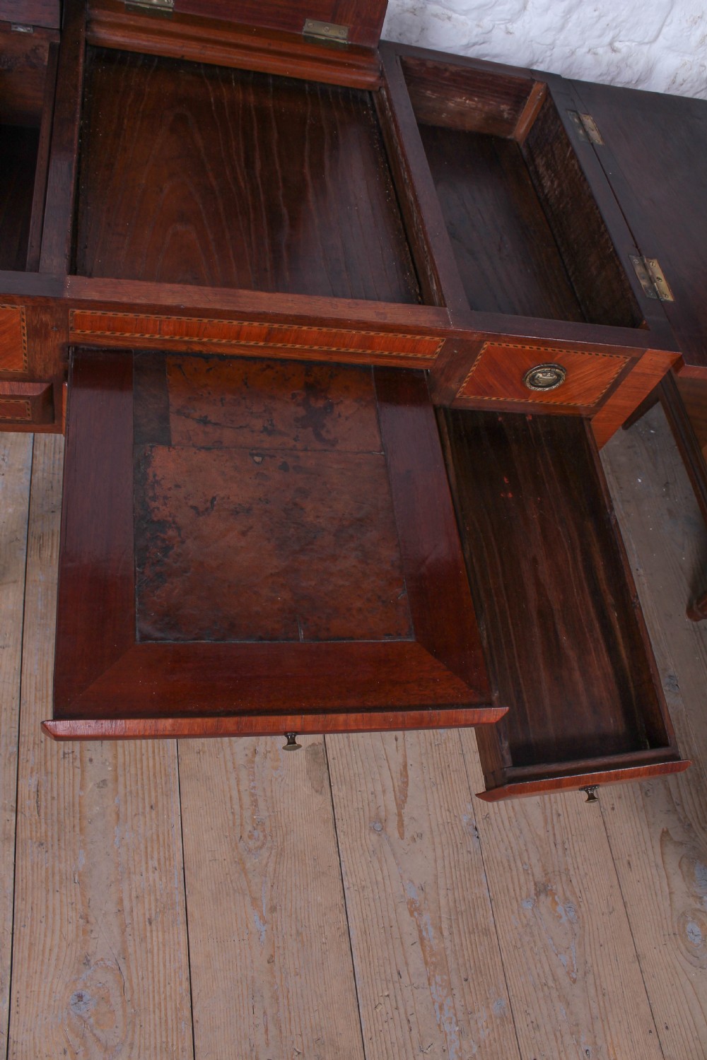 Spectacular French walnut veneer fold out dressing table View VI
