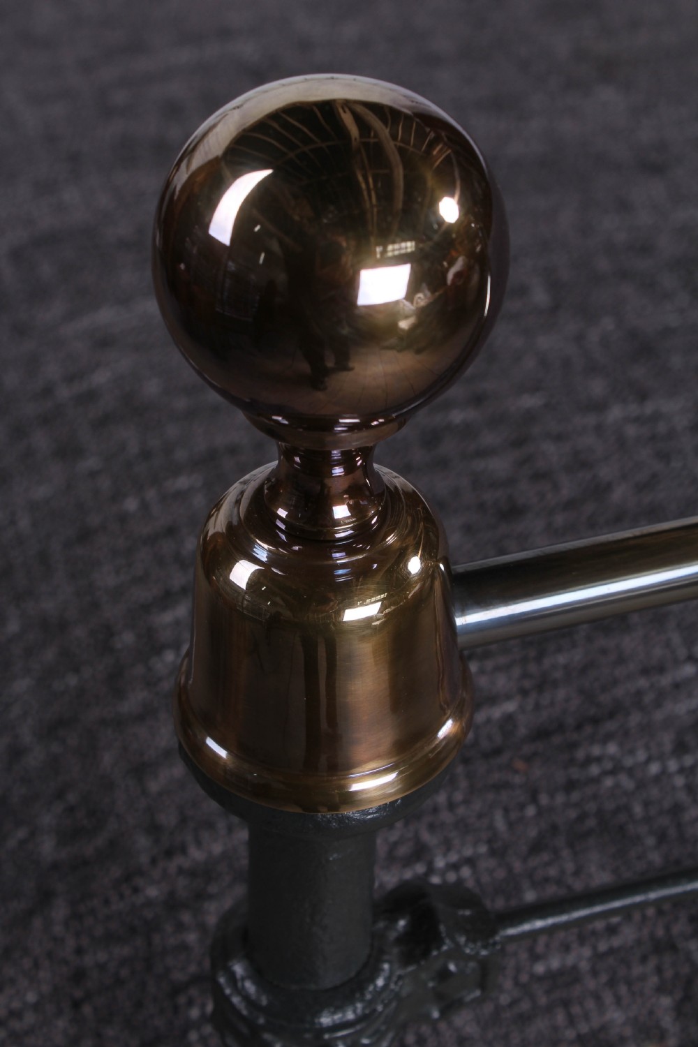 Classic Edwardian King size black and Brass Bed.  View II