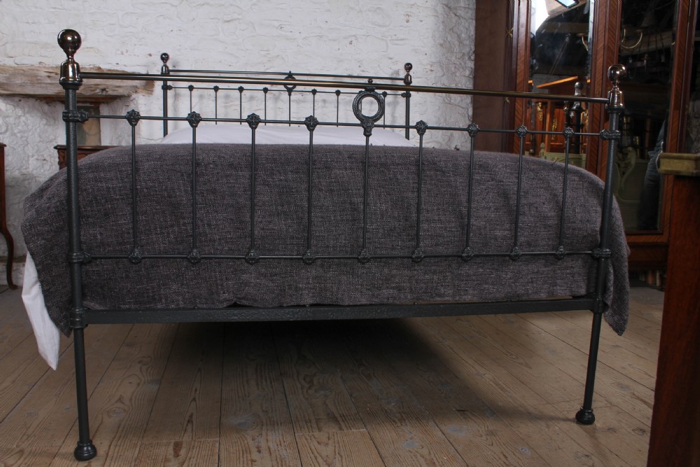 Classic Edwardian King size black and Brass Bed.  View III