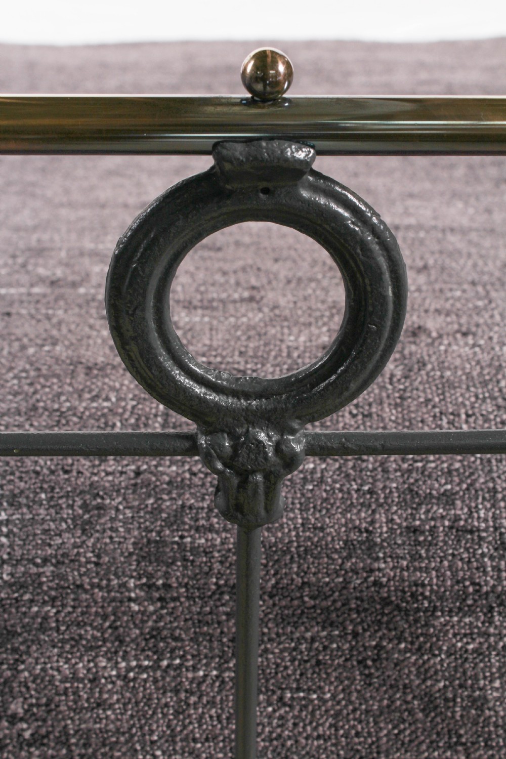 Classic Edwardian King size black and Brass Bed.  View V
