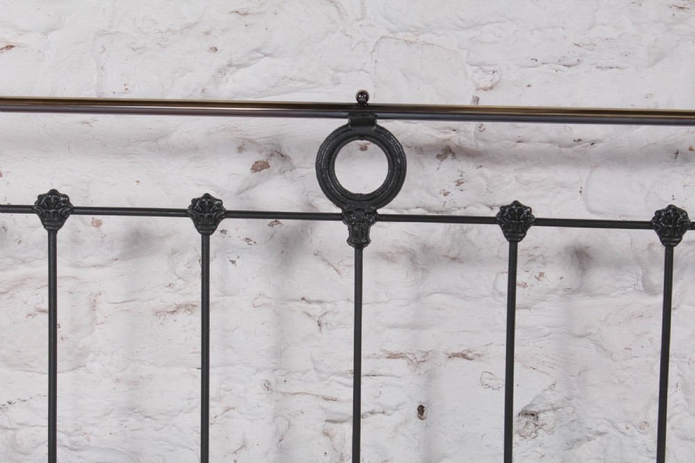Classic Edwardian King size black and Brass Bed.  View VI