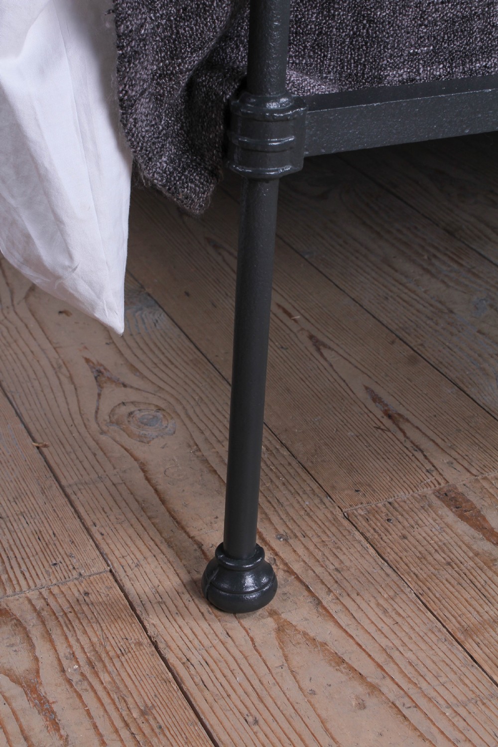 Classic Edwardian King size black and Brass Bed.  View IX