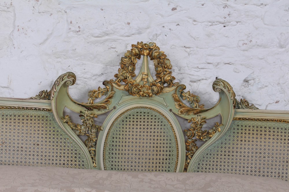 Impressive King size Caned  Louis XVI style king size bed and matching bedsides  View VI