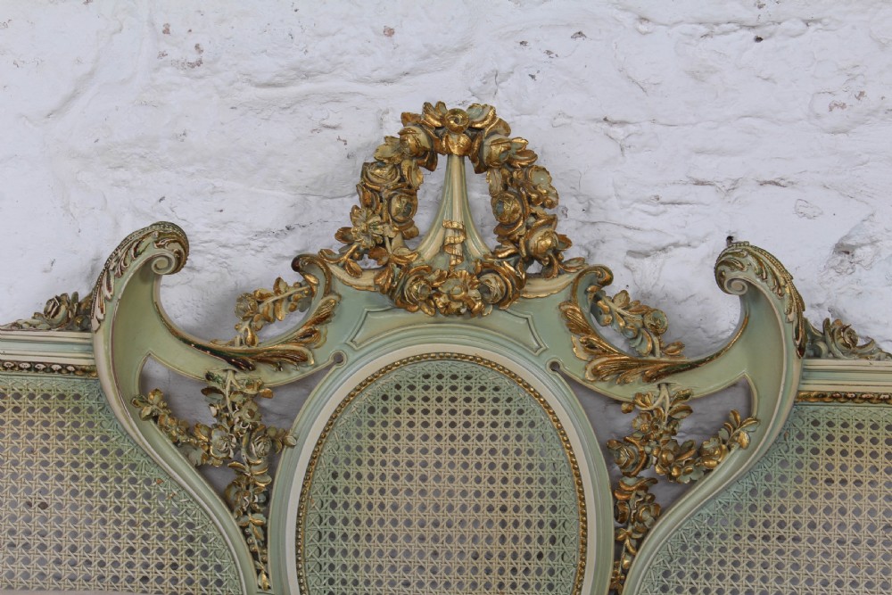 Impressive King size Caned  Louis XVI style king size bed and matching bedsides  View VII