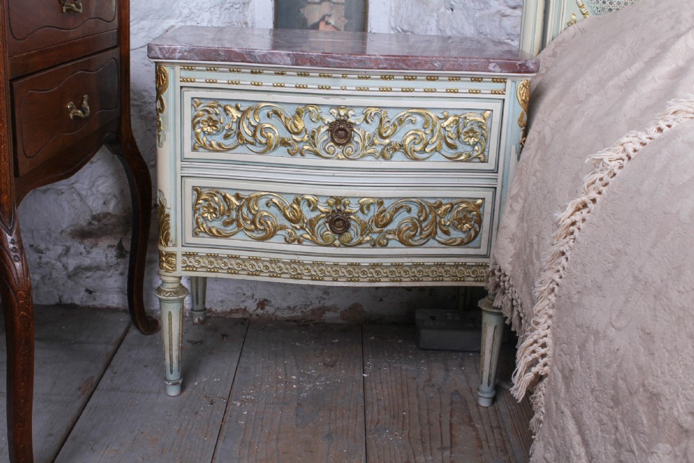 Impressive King size Caned  Louis XVI style king size bed and matching bedsides  View X