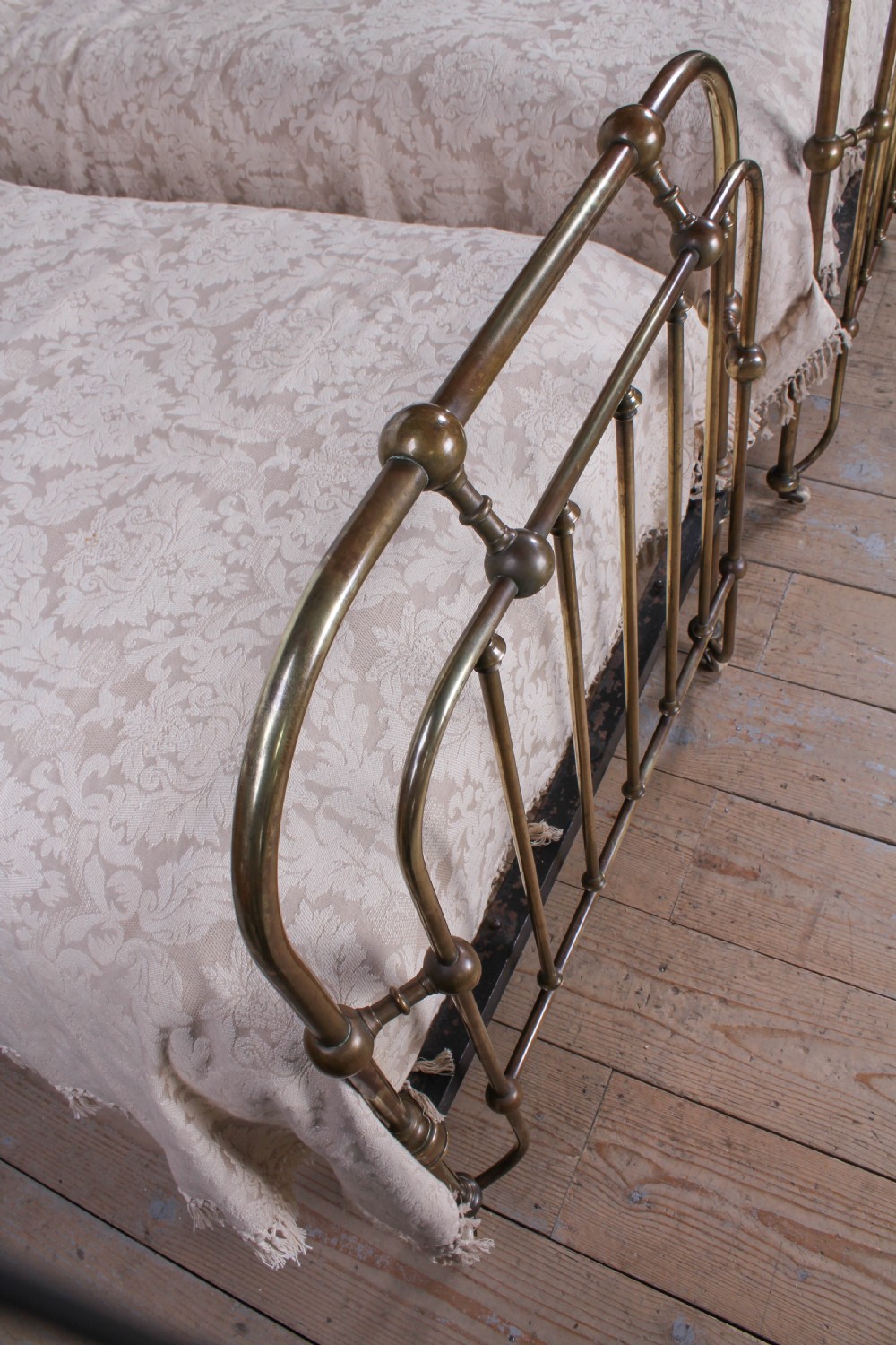 Interesting pair of all brass single beds View III