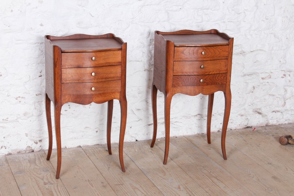 Pretty pair of French oak bedsides