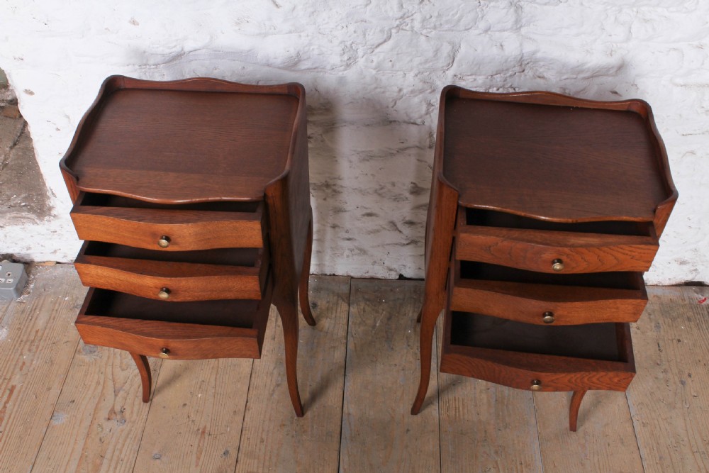 Pretty pair of French oak bedsides View IV