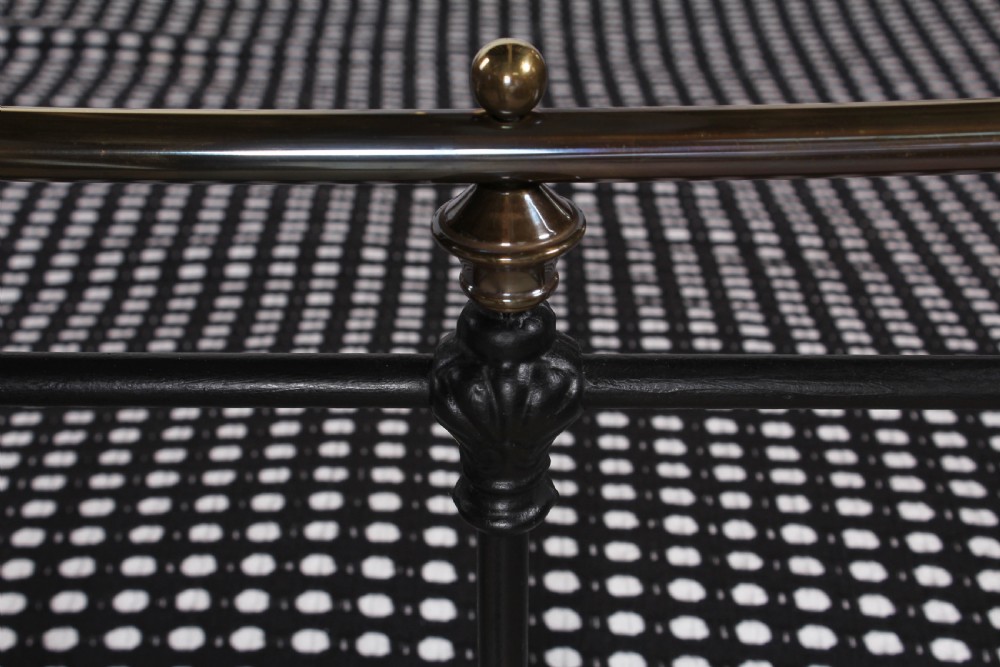 Classic Edwardian dip rail black and brass bed View V