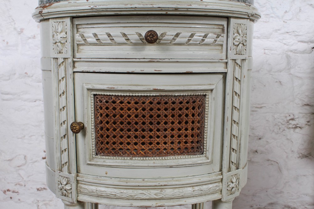Rare pair of  painted French  beside cabinets View V