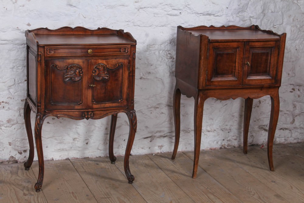 Harlequin pair of dark walnut bedsides  View II