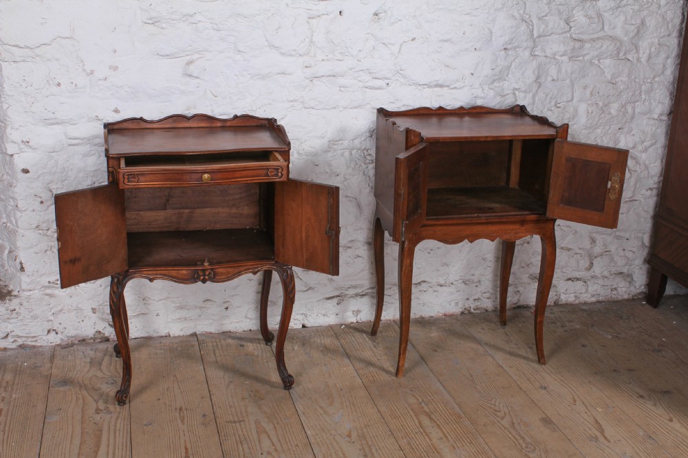 Harlequin pair of dark walnut bedsides  View III