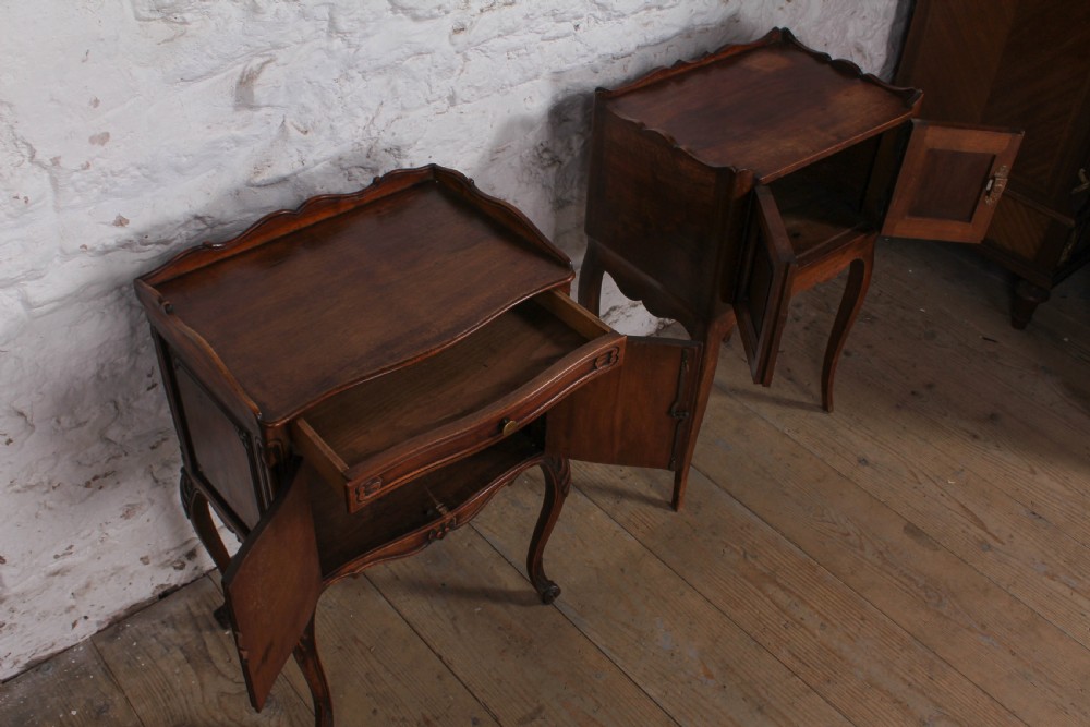 Harlequin pair of dark walnut bedsides  View IV