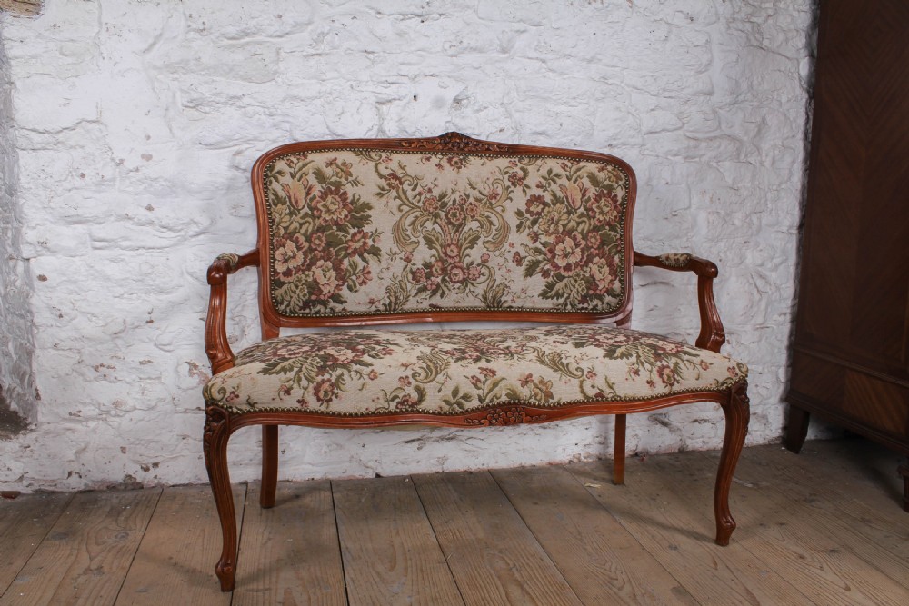 Pretty French Louis XV style two seater sofa with original tapestry fabric