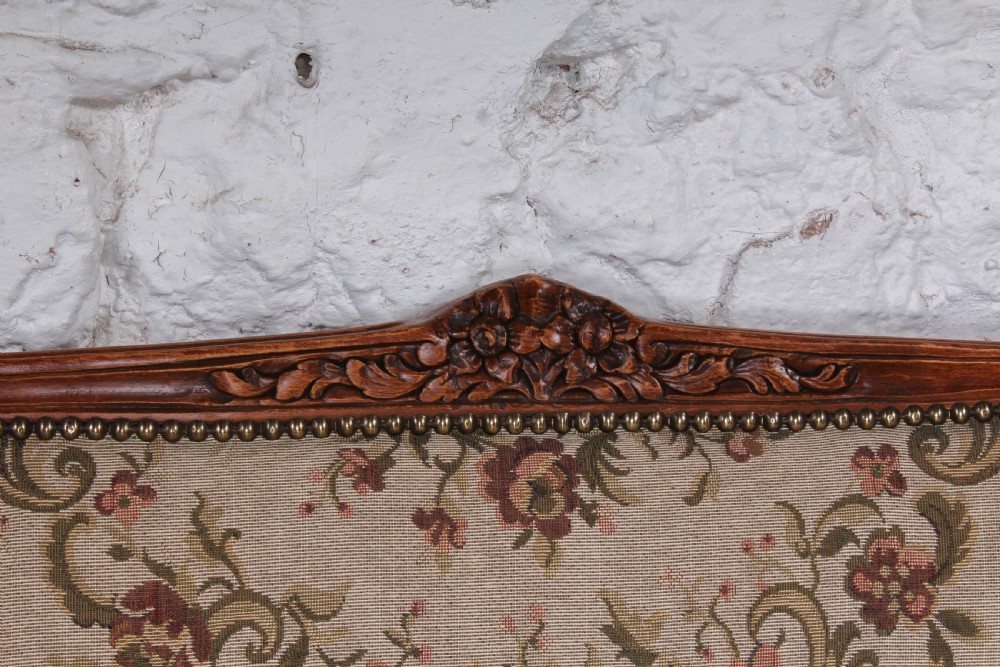 Pretty French Louis XV style two seater sofa with original tapestry fabric View VIII