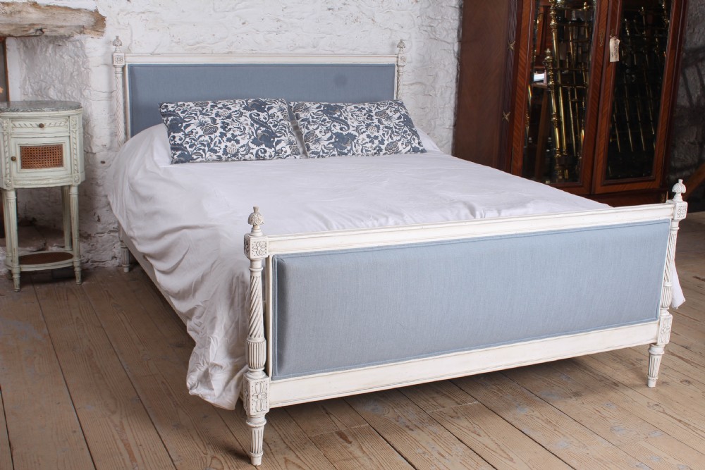 Newly upholstered Empire style king size bed 